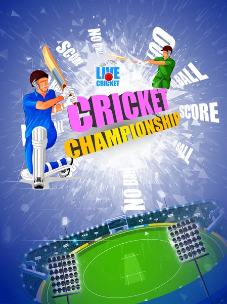 Fundo de esportes para o jogo de Cricket Championship Tournament — Vetor de Stock