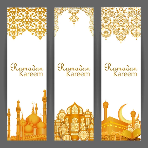 Kareem Ramadan Pozdrowienia dla Ramadan tło z kwiatowy wzór — Wektor stockowy