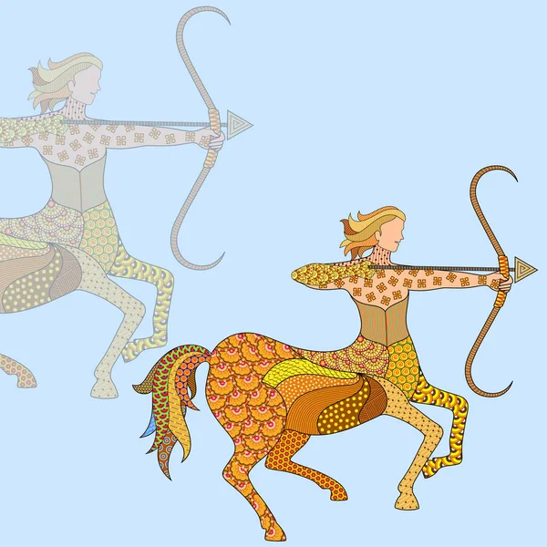 Sagittario segno zodiacale astrologico — Vettoriale Stock