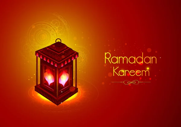 Φωτιζόμενο λαμπτήρας για χαιρετισμούς Kareem Ραμαζάνι Ραμαζανιού φόντο — Διανυσματικό Αρχείο