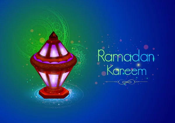 Beleuchtete Lampe für Ramadan Kareem Grüße für Ramadan Hintergrund — Stockvektor