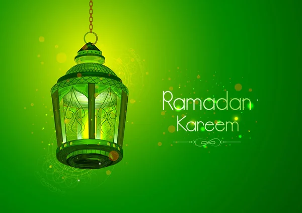 Beleuchtete Lampe für Ramadan Kareem Grüße für Ramadan Hintergrund — Stockvektor