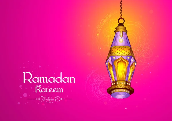 Ramazan Kareem selamlar için ışıklı lamba Ramazan arka planı için — Stok Vektör