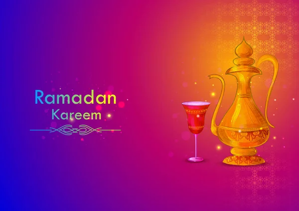 Ramadan Kareem Saluti per lo sfondo del Ramadan con Iftar Drink — Vettoriale Stock