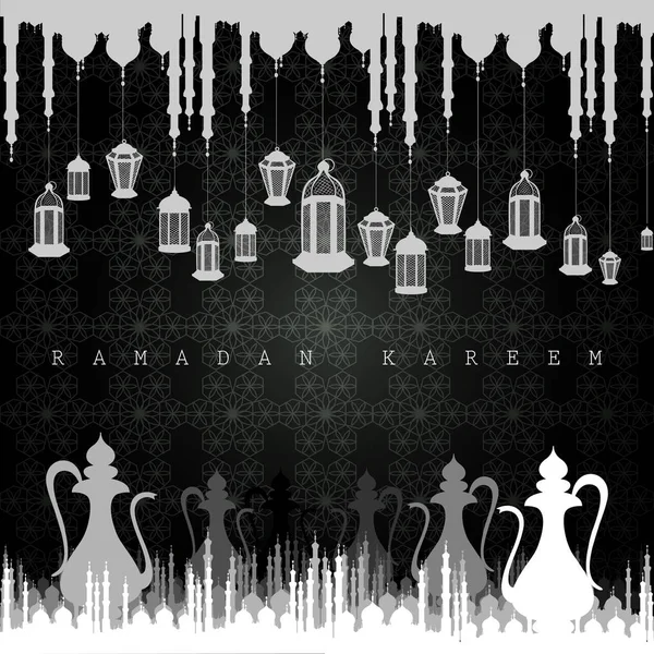 Osvětlené lampa pro pozdravy Kareem ramadánu ramadánu pozadí — Stockový vektor