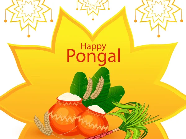 Boldog Pongal ünnep vallási fesztivál ünneplés háttér — Stock Vector