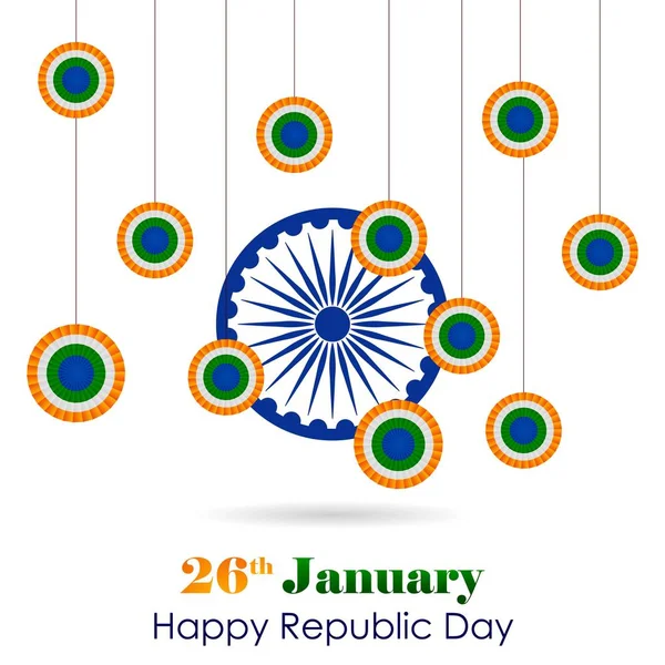 1月26日印度共和国快乐日背景 — 图库矢量图片
