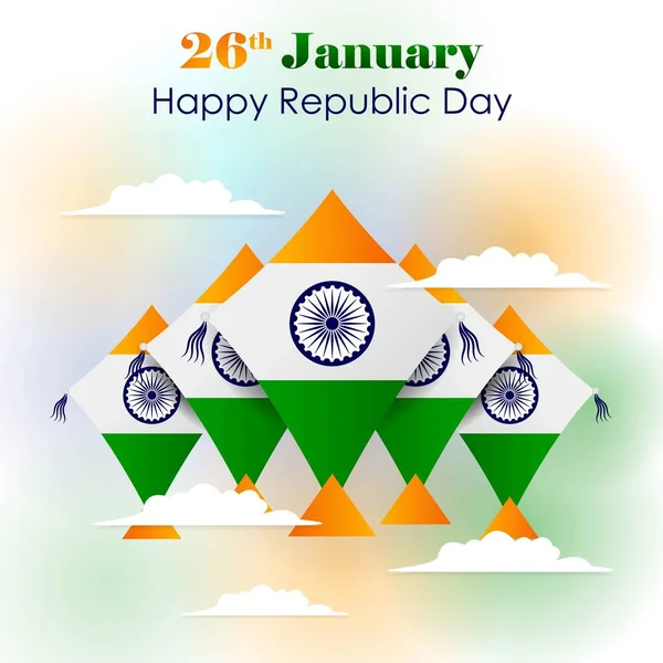 1月26日印度共和国快乐日背景 — 图库矢量图片