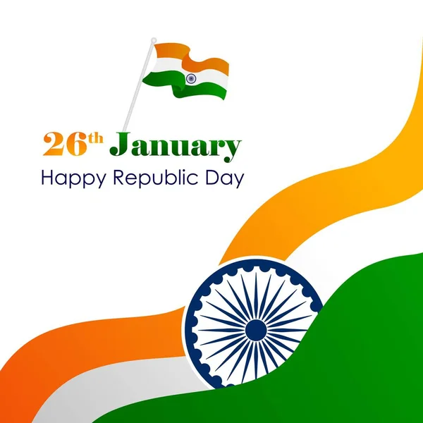 26 de enero Feliz Día de la India — Vector de stock