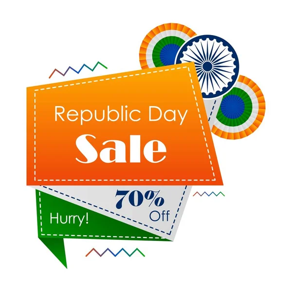 Vente promotion publicité bannière modèle pour 26 Janvier Happy Republic Day of India fond — Image vectorielle