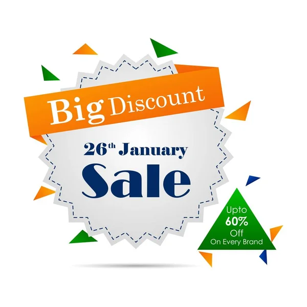 Sale promotion advertisement banner template for 26 January Happy Republic Day of India background — 스톡 벡터