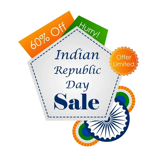 Vente promotion publicité bannière modèle pour 26 Janvier Happy Republic Day of India fond — Image vectorielle