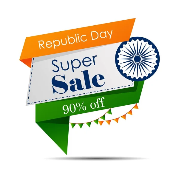 Verkauf Promotion Werbung Banner Vorlage für 26 Januar glücklich Republik Tag von Indien Hintergrund — Stockvektor