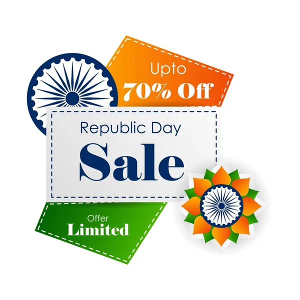 Vente promotion publicité bannière modèle pour 26 Janvier Happy Republic Day of India fond — Image vectorielle