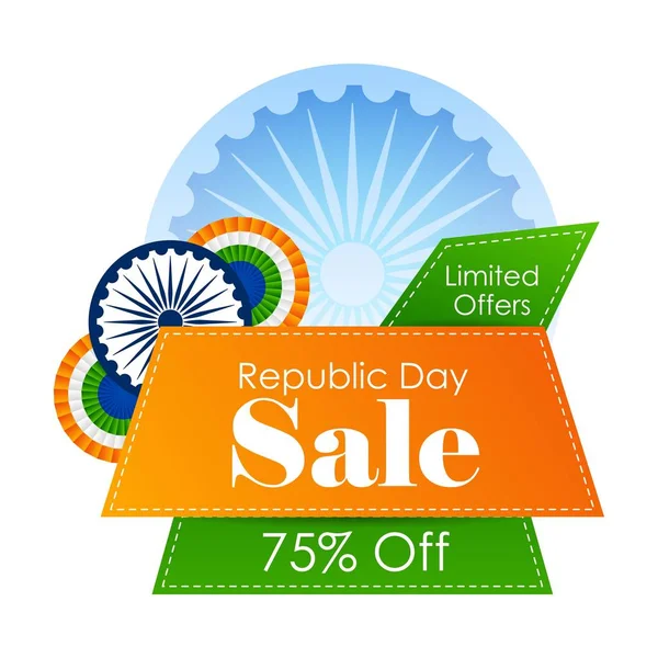 Vente promotion publicité bannière modèle pour 26 Janvier Happy Republic Day of India fond — Image vectorielle