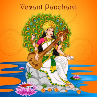 Vasant Panchami Saraswati Puja Hint Festivali arka plan