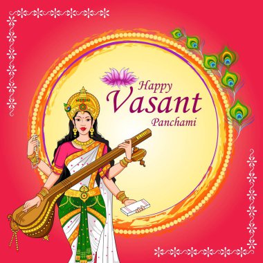 Vasant Panchami Saraswati Puja Hint Festivali arka plan