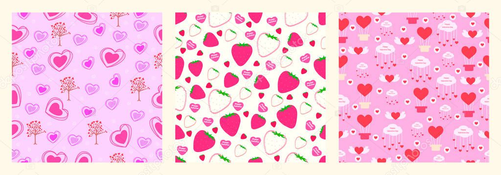 Happy Valentines Day greetings seamless pattern background