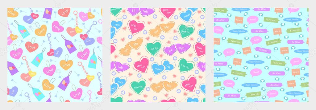 Happy Valentines Day greetings seamless pattern background