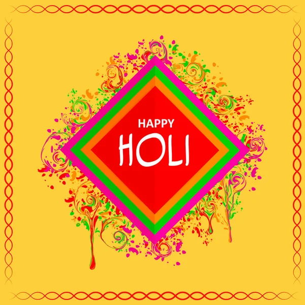 India Festival van kleur Happy Holi achtergrond — Stockvector