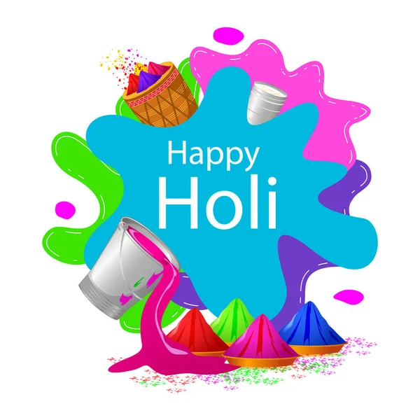 India Festival of Color Happy Holi background — Stock Vector