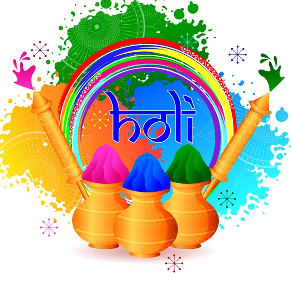 India Festival van kleur Happy Holi achtergrond — Stockvector