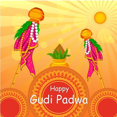 Gudi Padwa bayram festivali Maharashtra Hindistan 'ın arka planı