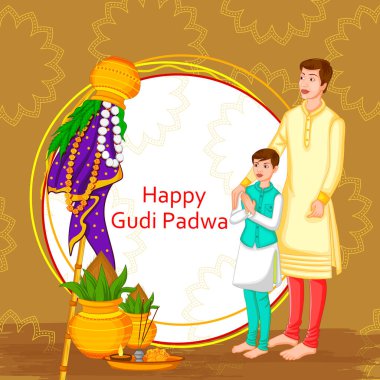 Gudi Padwa bayram festivali Maharashtra Hindistan 'ın arka planı