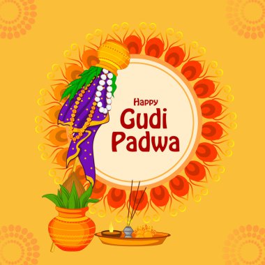 Gudi Padwa bayram festivali Maharashtra Hindistan 'ın arka planı