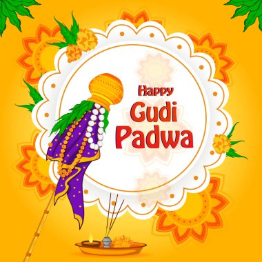 Gudi Padwa bayram festivali Maharashtra Hindistan 'ın arka planı