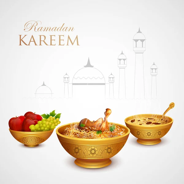 Ramadan Kareem celebração Saudações para fundo Eid — Vetor de Stock