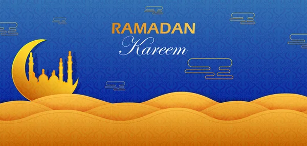 Ramadan Kareem świętuje Pozdrowienia dla Eid tle — Wektor stockowy