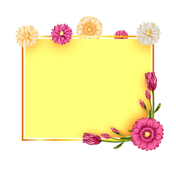 Flor fresca de primavera en fondo del cartel de la bandera floral — Vector de stock