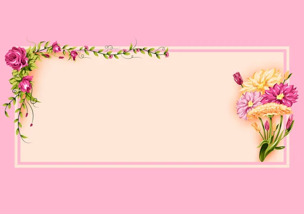 Άνοιξη φρέσκο λουλούδι σε floral banner αφίσα φόντο — Διανυσματικό Αρχείο