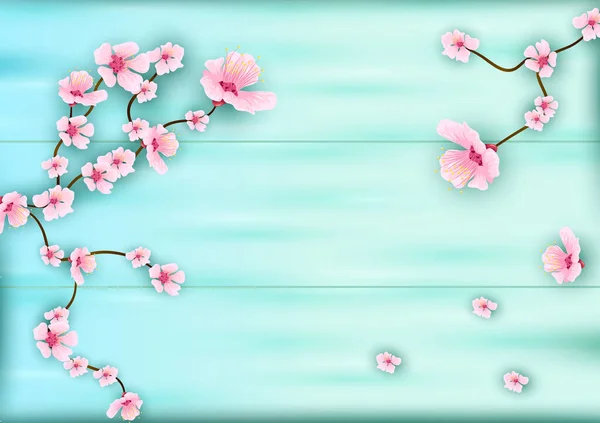 Άνοιξη φρέσκο λουλούδι σε floral banner αφίσα φόντο — Διανυσματικό Αρχείο