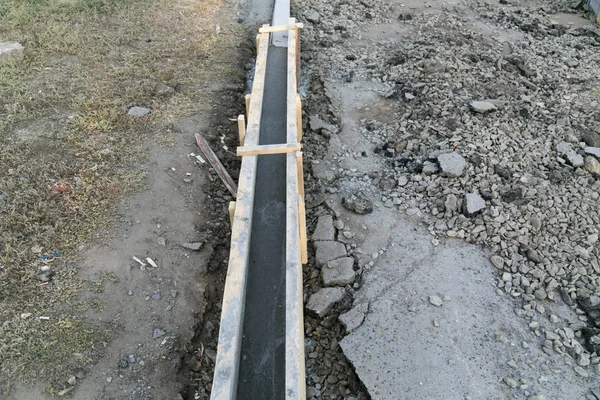 Reparatie van trottoirs in de stad — Stockfoto