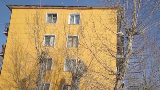 Materiali Ristrutturazione Esterna Dell Edificio Produzione Opere Aumentare Calore Casa — Video Stock