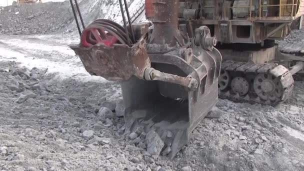 Multitone Technique Working Career Excavator Work Broken — стоковое видео