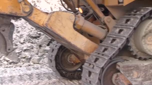 Machines Working Mines Quarries Powerful Modern Tractor Bucket — Stock Video