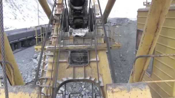 Nodes Parts Working Mechanisms Excavator Mechanism Excavator Crane Which Metal — Stock Video