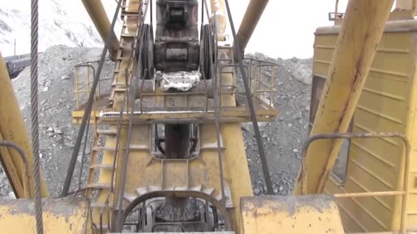 Nodes Parts Working Mechanisms Excavator Mechanism Excavator Crane Which Metal — Stock Video