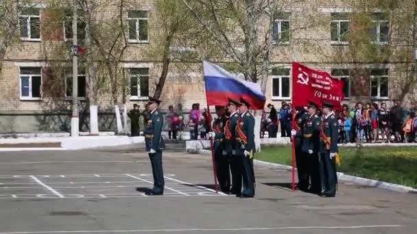 Ciudad Yasny Rusia Mayo 2018 Desfile Militar Las Fuerzas Armadas — Vídeo de stock