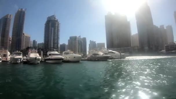 Dubai Emiratos Árabes Unidos Dubai Zona Marina 2020 Transporte Agua — Vídeo de stock