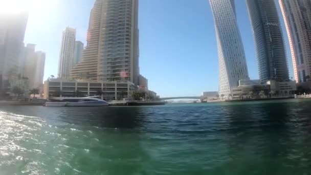 Dubai Emiratos Árabes Unidos Dubai Zona Marina 2020 Transporte Agua — Vídeo de stock