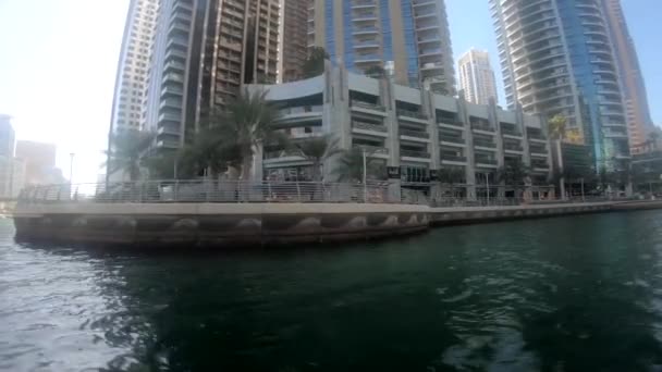 Dubai Emiratos Árabes Unidos Dubai Zona Marina 2020 Transporte Agua — Vídeo de stock
