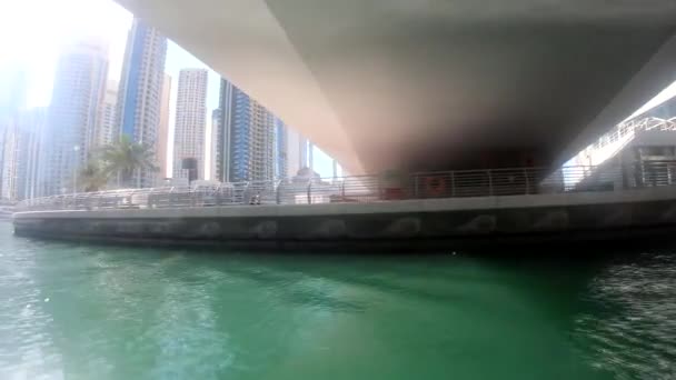 Dubai Emiratos Árabes Unidos Dubai Zona Marina 2020 Transporte Agua — Vídeo de stock