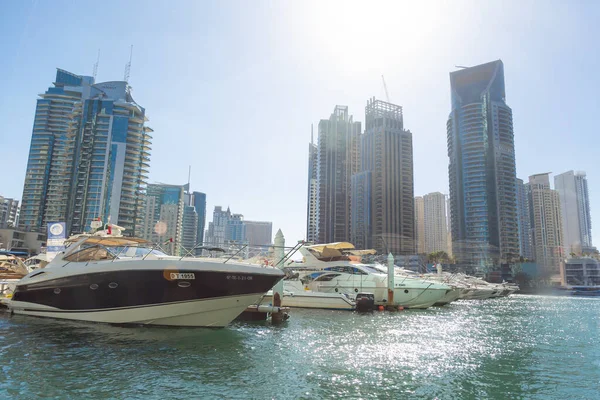 Dubai United Arab Emirates Dubai Marina Area 2020 Water Transport — Stock Photo, Image