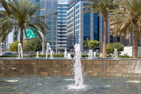 Small City Fountain Park Water Fountain City Park Dubai — Stock Photo, Image