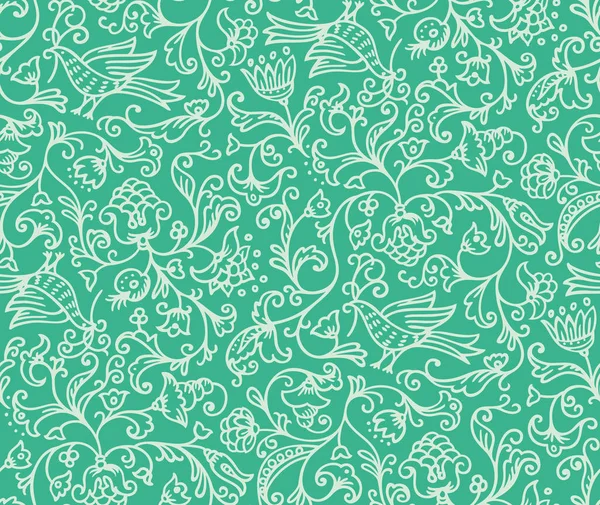 Kuşlar ve çiçekler ile sorunsuz çiçek desenli arka plan