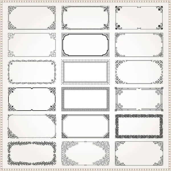 Decoratieve kaders en randen verhoudingen van de rechthoek 2 x 1 set 2 — Stockvector